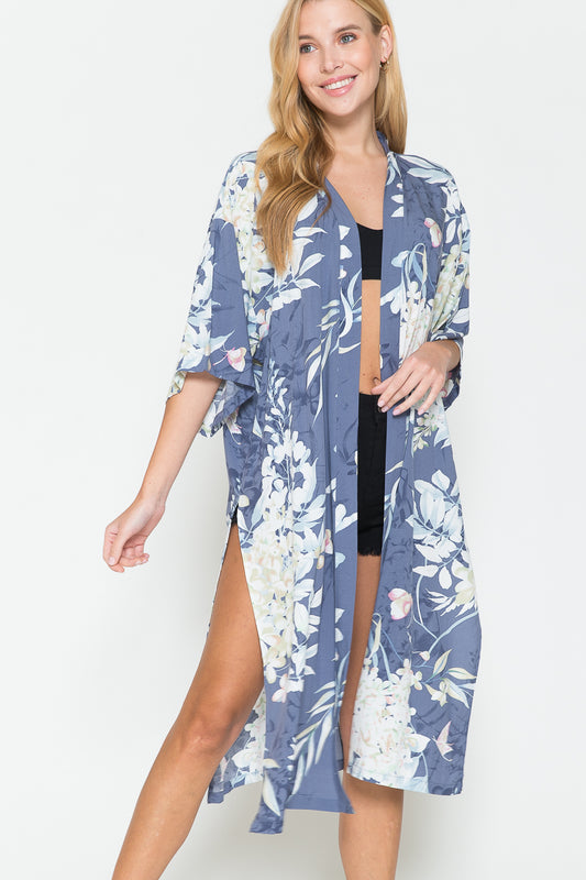 Botanical Print Split Cover Up