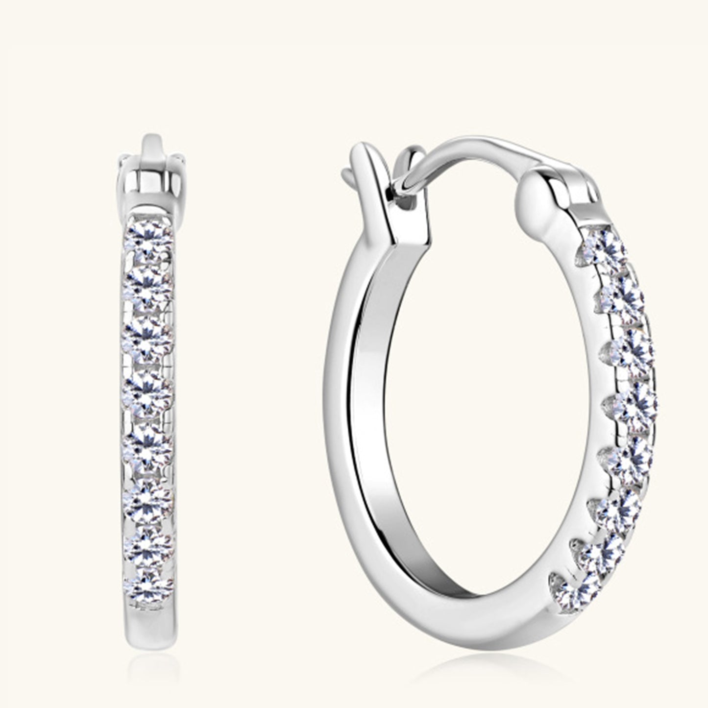 Moissanite Huggie Earrings