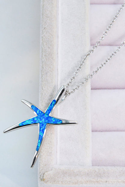 Opal Starfish Pendant Necklace