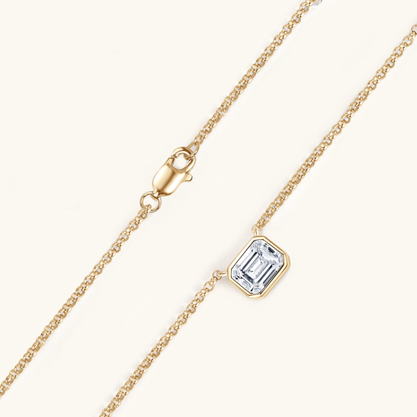 Radiant Moissanite Solitaire Pendant