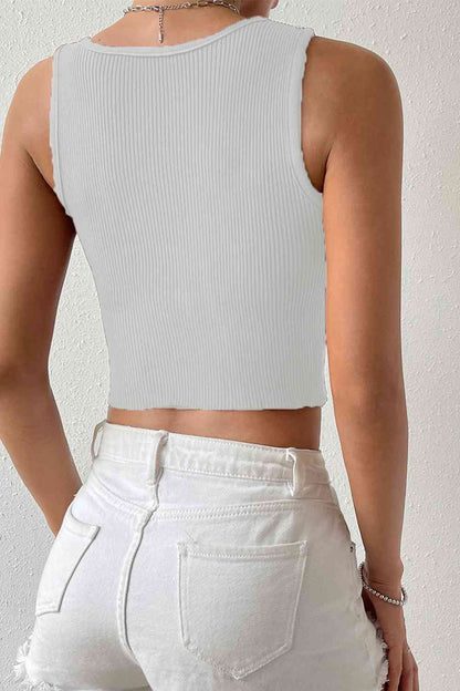 Ribbed Sleeveless Knit Top