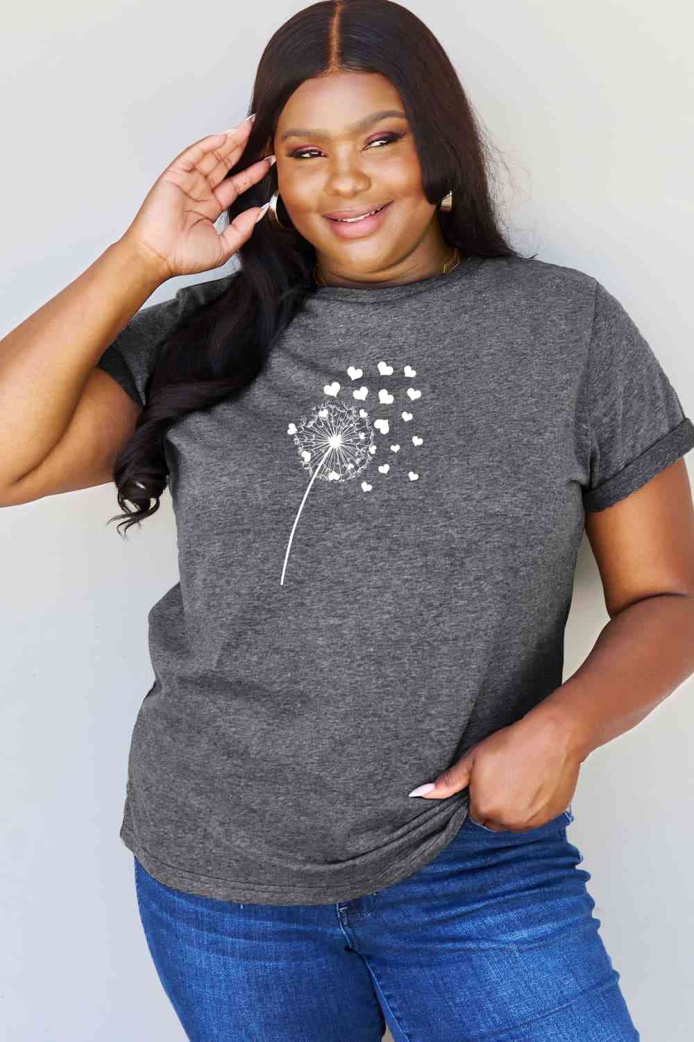 Dandelion Heart Graphic Cotton Tee