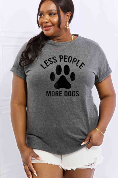 LESS PEOPLE MORE DOGS Graphic Cotton Tee