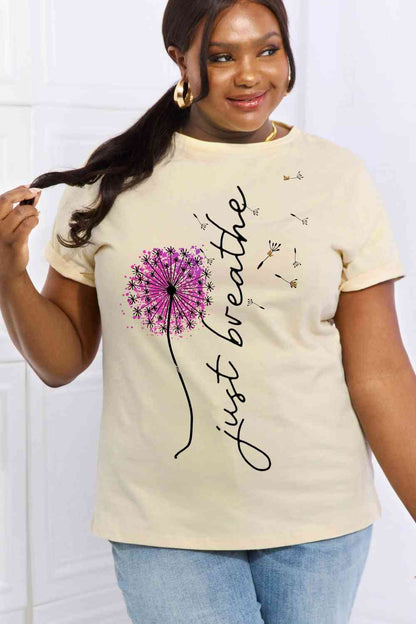 JUST BREATHE Graphic Cotton Tee