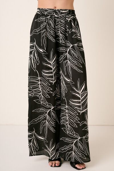 Printed Palms Wide Leg Pants