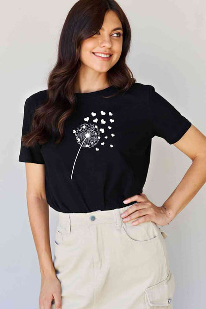 Dandelion Heart Graphic Cotton Tee