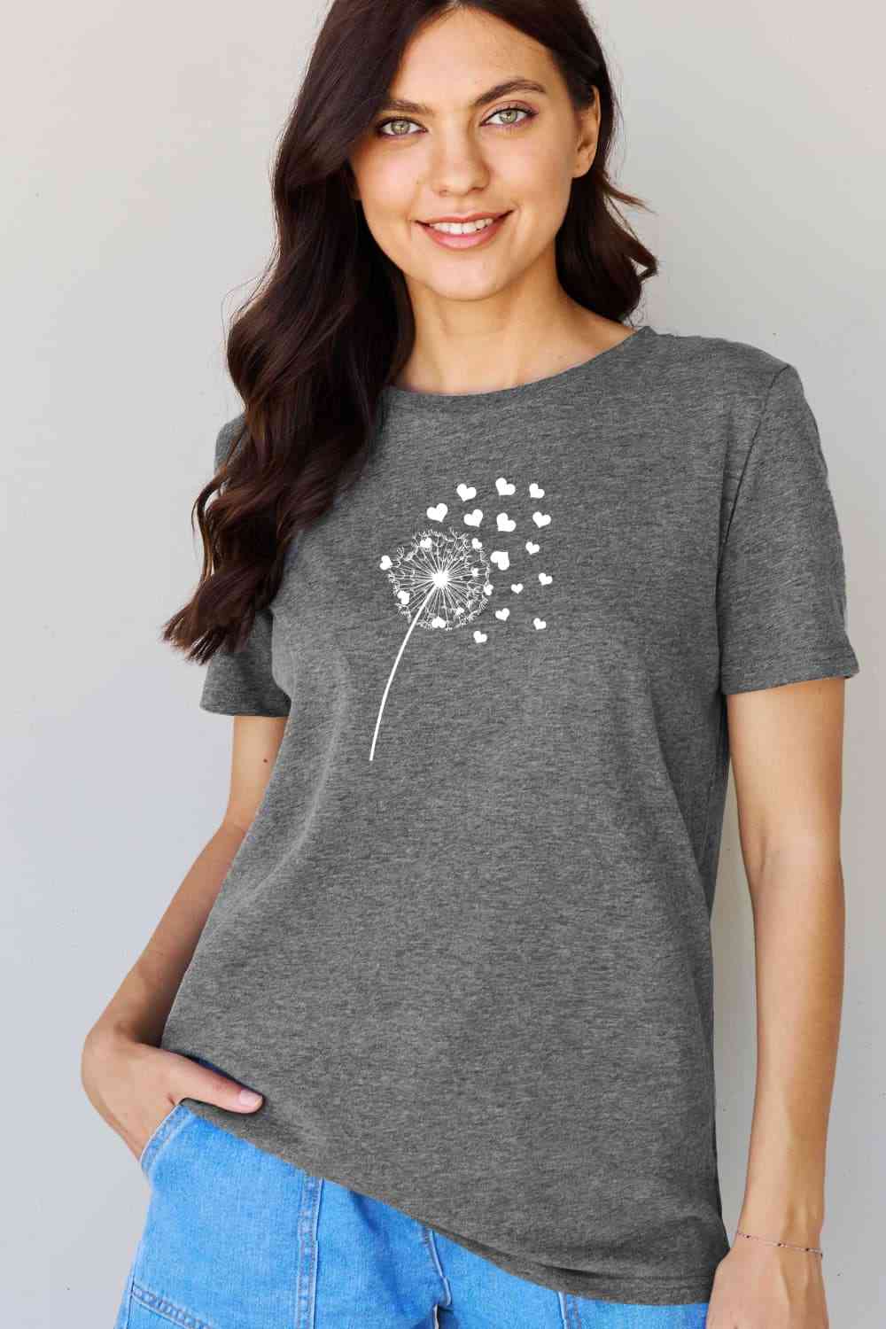 Dandelion Heart Graphic Cotton Tee