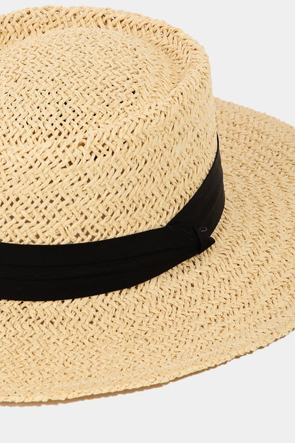 Straw Braided Pork Pie Hat