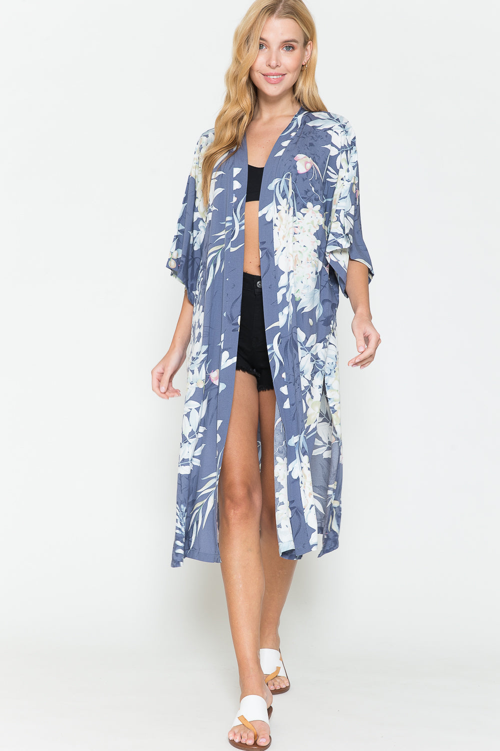 Botanical Print Split Cover Up