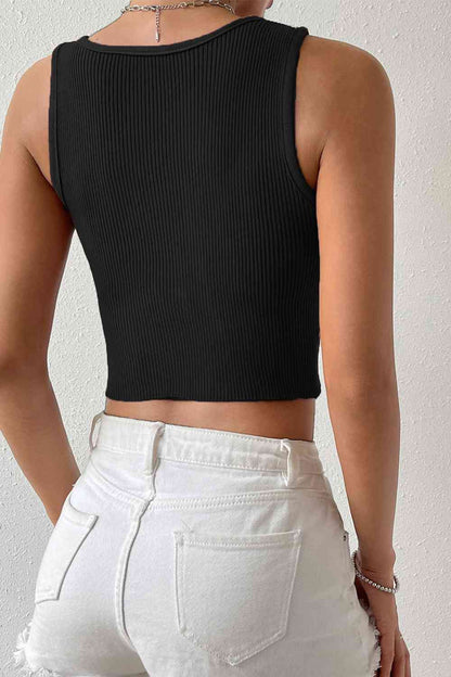 Ribbed Sleeveless Knit Top