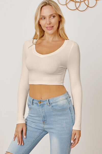 Long Sleeve Cropped Tee