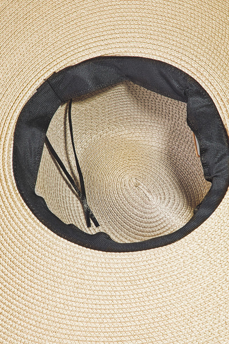 Rope Strap Wide Brim Weave Hat