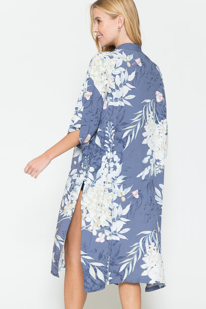 Botanical Print Split Cover Up